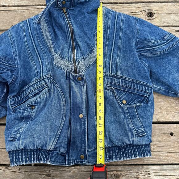Vintage Weathered Blues Sherpa Lined Denim Jacket - Small - Picture 10 of 14
